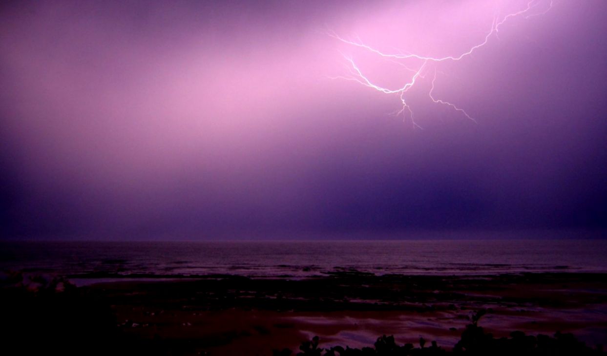 Weather Lightning Purple Wallpaper Hd