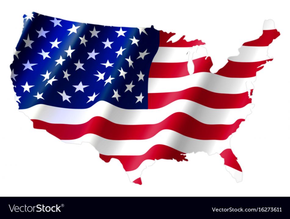 United states of america map with waving flag Vector Image United states of america map with waving flag Vector Image