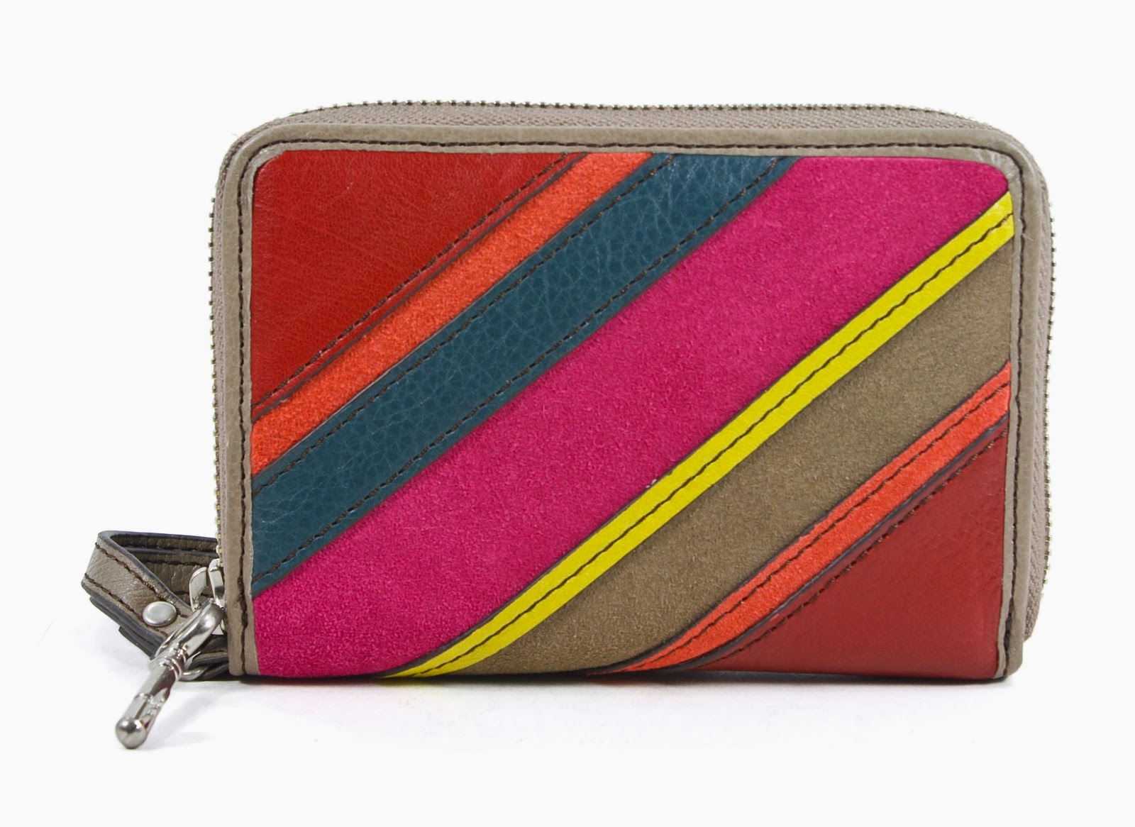 Boutique Malaysia: Fossil Multifunction Patchwork Striped wallet Wristlet