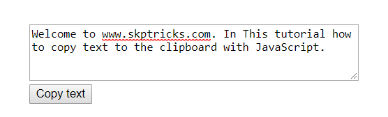 Copy Text to Clipboard Using Javascript | SKPTRICKS