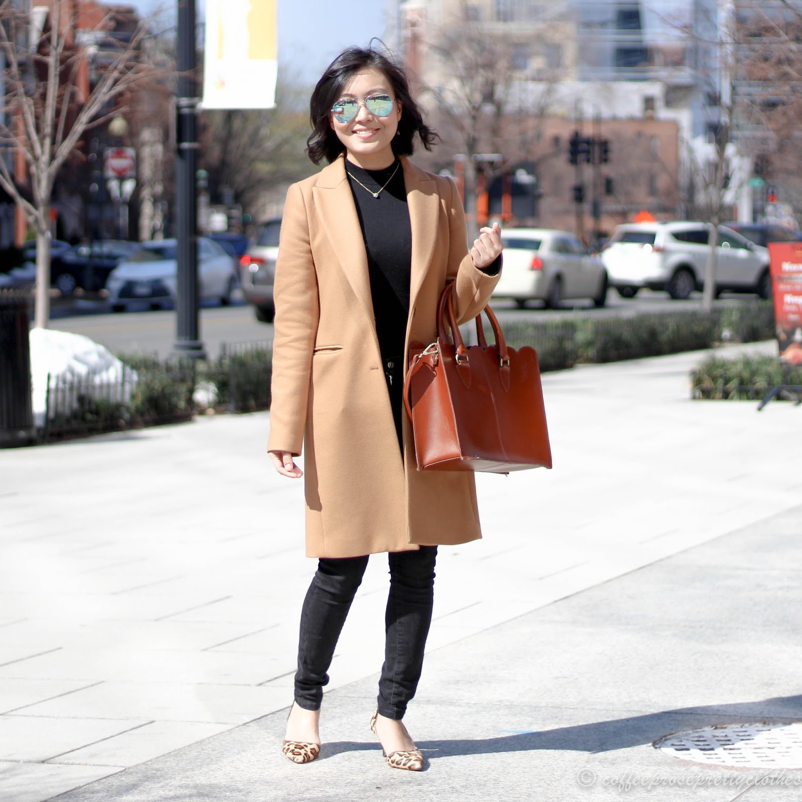 How to Find the Perfect Camel Coat | Camel Coat and Scalloped Bag