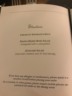 menu from stobo castle hotel and spa