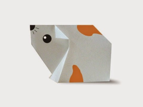 Cách gấp, xếp con chuột Hamster bằng giấy origami - Video hướng dẫn xếp hình - How to make a Mouse 