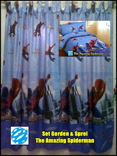 Gorden Anak Motif Spiderman, Gorden Karakter Kartun Anak, Gorden Motif Kartun Murah