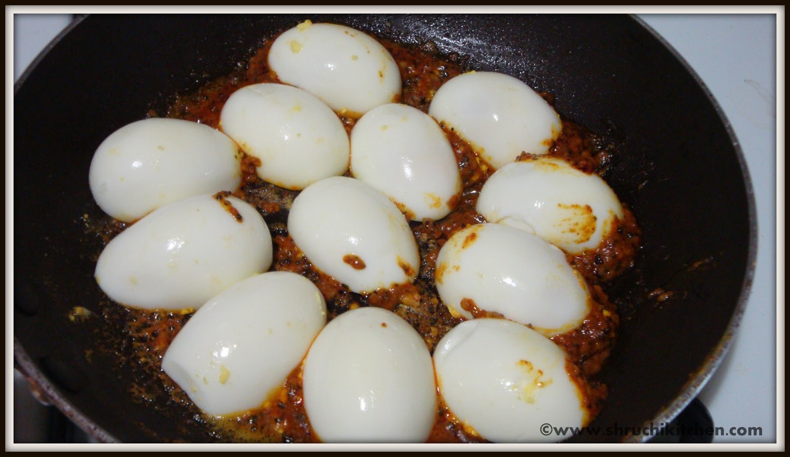 Shruchi Kitchen: Boiled Egg Masala Dry
