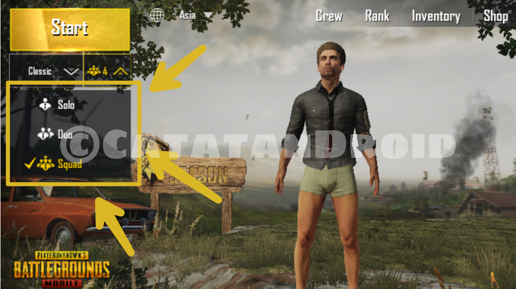 Cara Bermain Solo Duo Squad di PUBG Mobile Android