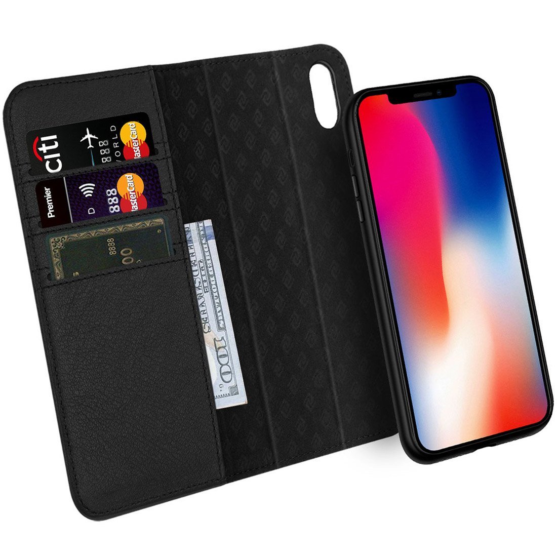 iPhone X Case ZOVER Detachable Genuine Leather Wallet Case With Auto