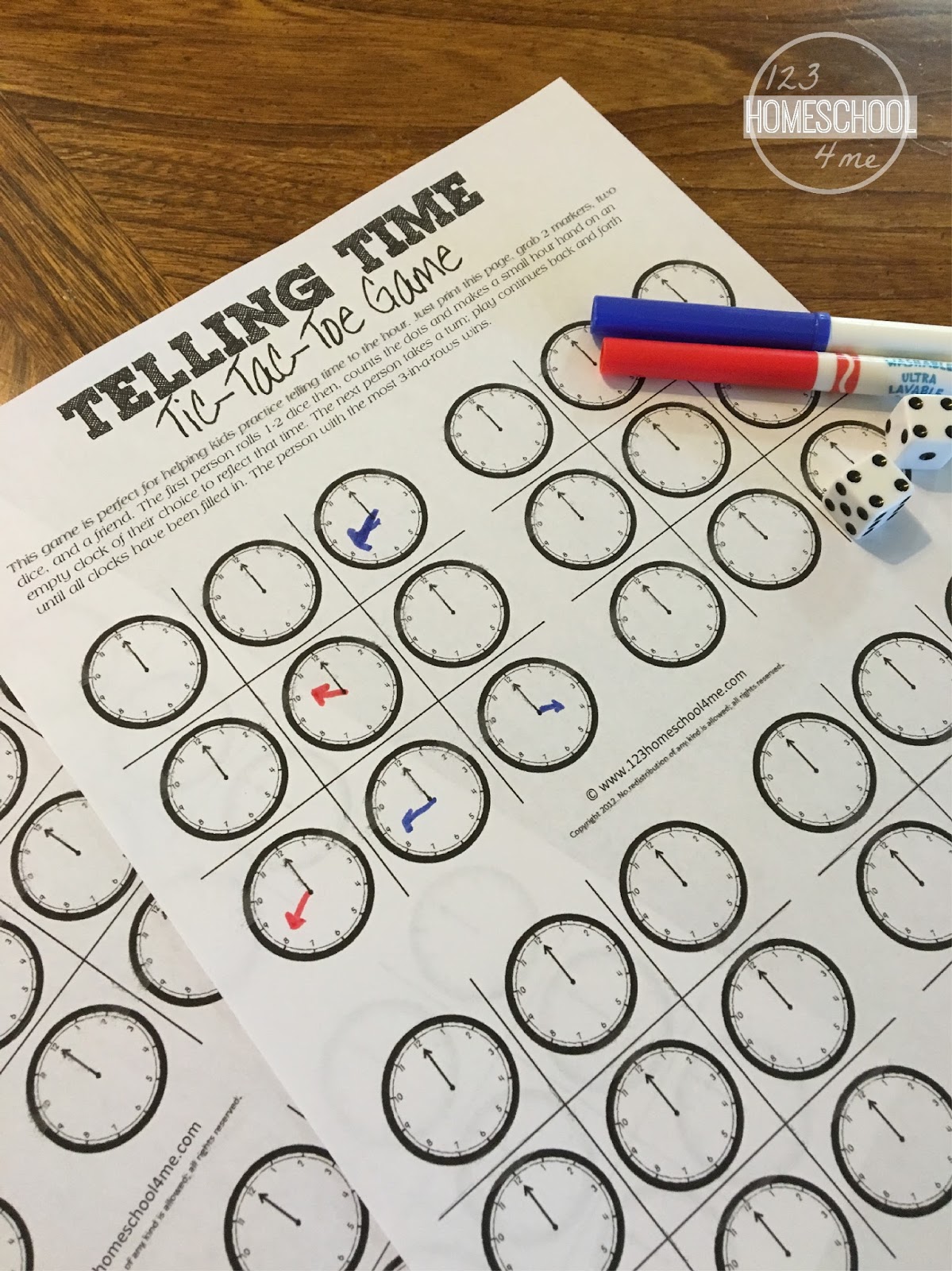 Telling Time TicTacToe Game