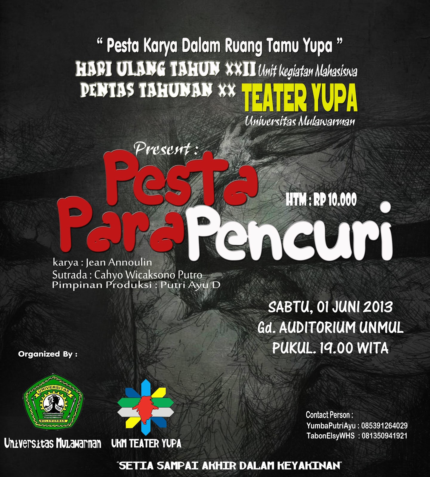 UKM TEATER YUPA UNMUL &quot;Pesta Karya dalam Ruang Tamu Yupa&quot;