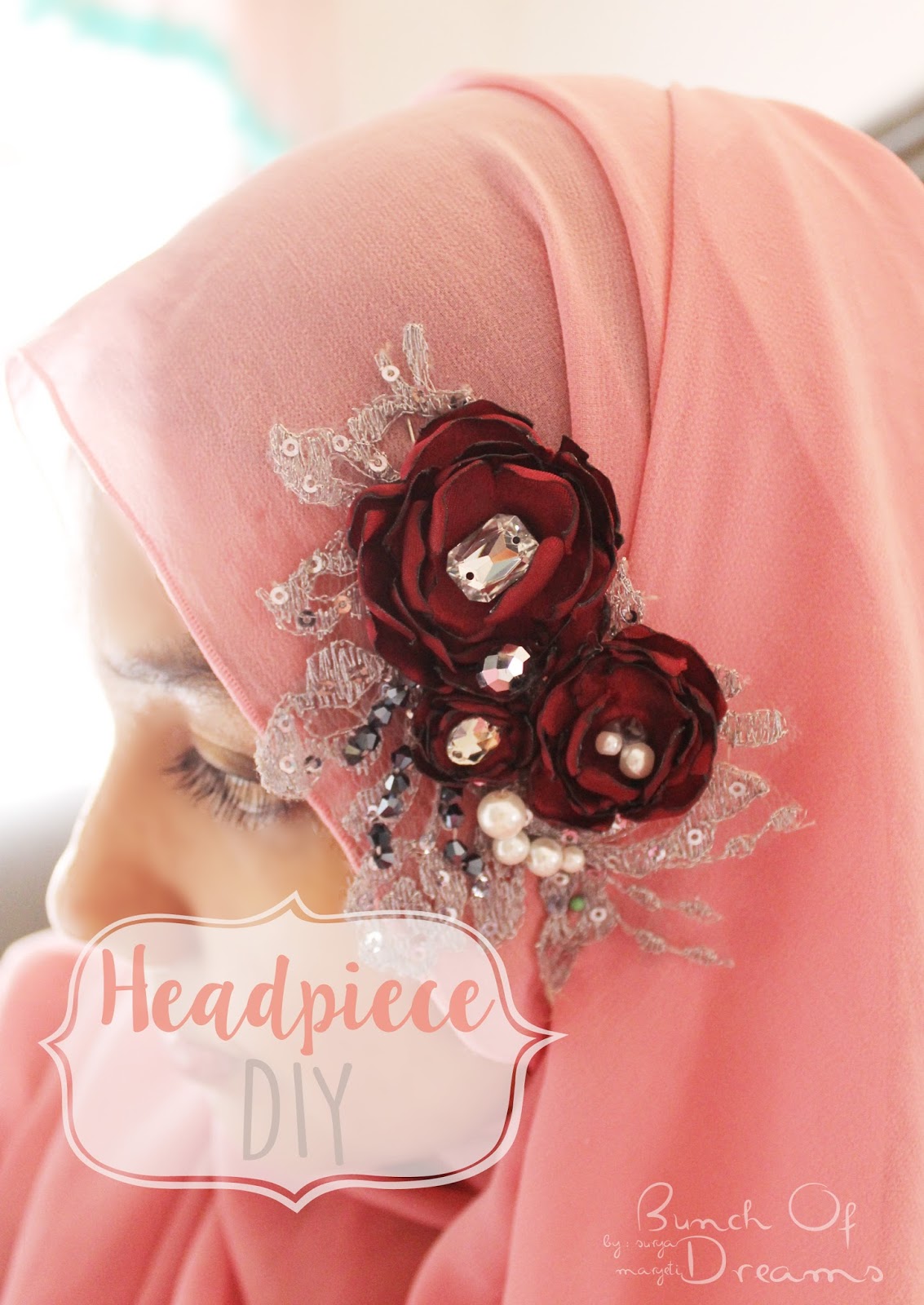 cara pakai headpiece hijab