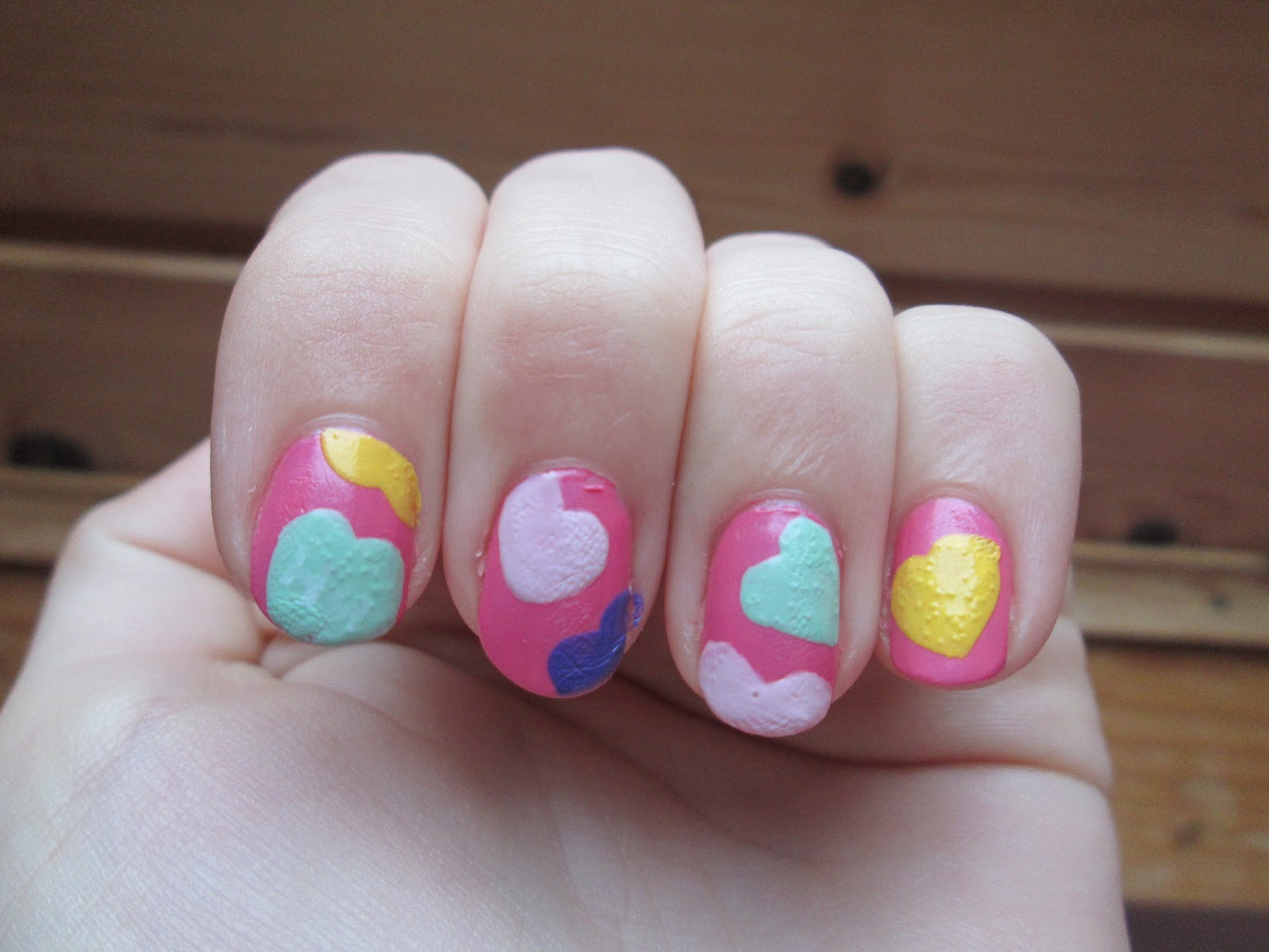PiggieLuv Nail fail candy hearts nail art