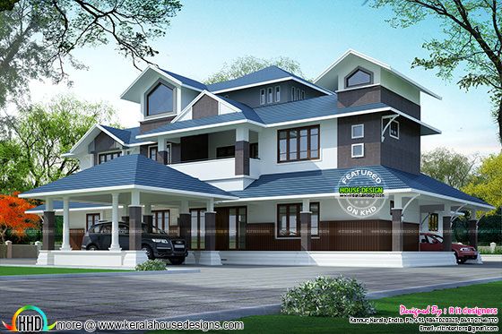 Luxurious sloping roof house