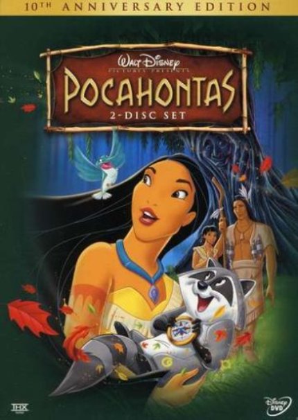 DVD cover Pocahontas 1995 animatedfilmreviews.blogspot.com