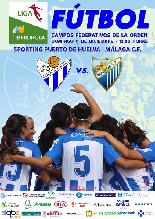 Sporting Huelva - Málaga Femenino, el domingo 9 de diciembre a las 12:00 horas