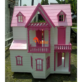 Rumah Boneka Barbie Large Putih Pink