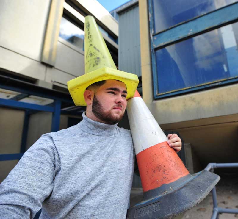 Nothing To Do With Arbroath Traffic cone on head man criticises