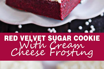 RED VELVET SUGAR COOKIE BARS WITH CREAM CHEESE FROSTING