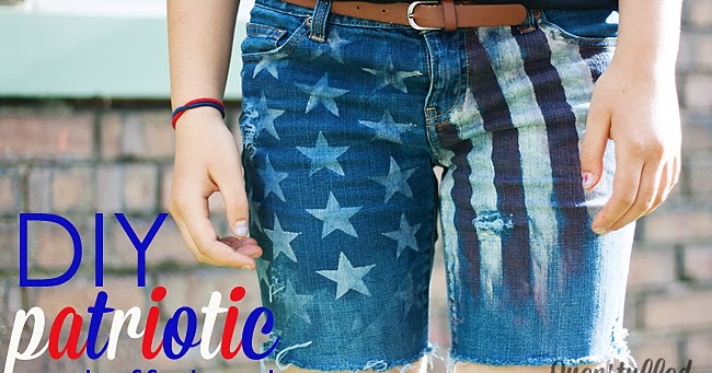 Easy DIY Patriotic Cutoff Shorts - Overstuffed