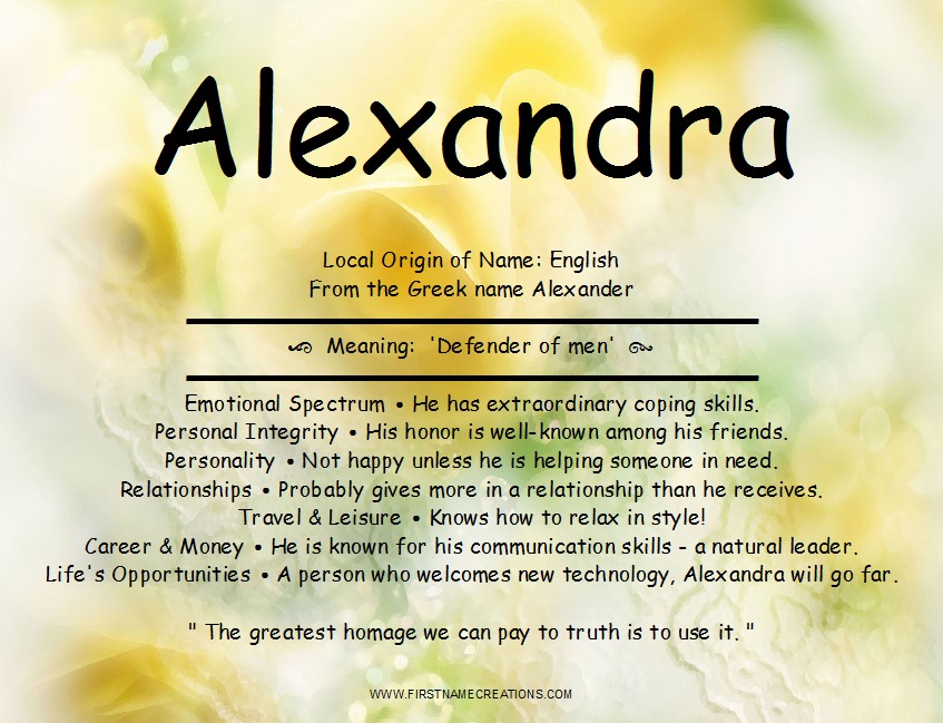 Alexandra Name Meaning And Analysis First Name Creations Alexandra Name Meaning And Analysis First Name Creations