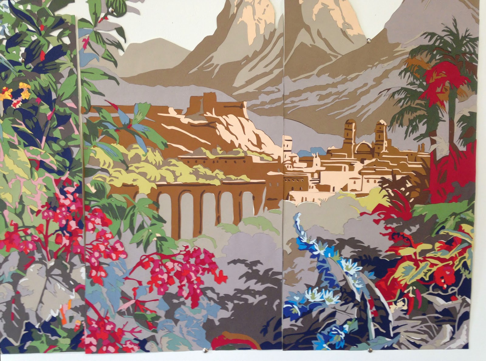 new work landscape cut paper