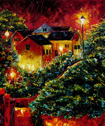 night scene street nocturnal paintings painting impressionist cityscape glow oil abstract canvas landscape artist jazz trees debra hurd painters