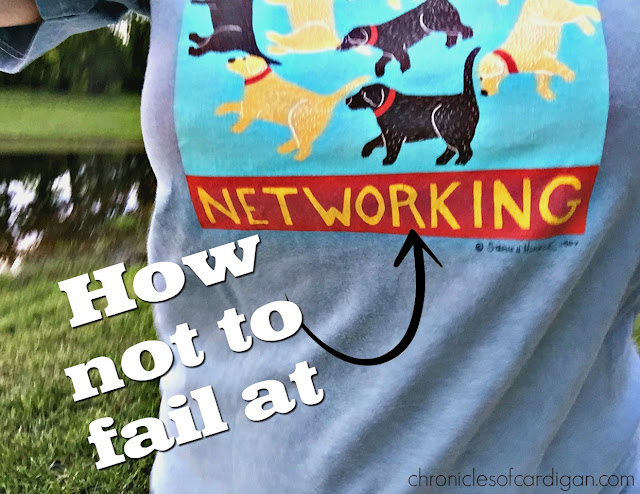 How Not to Fail at Networking caption on t-shirt graphic