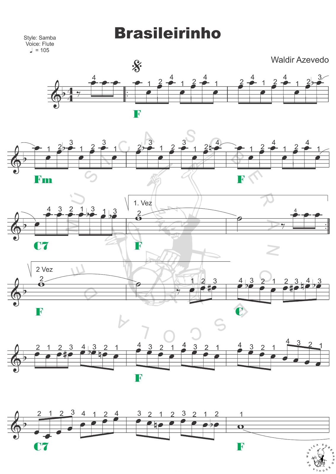 Escola De Música Soberano Partitura Brasileirinho