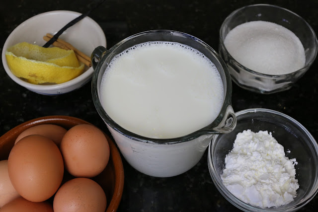 Ingredientes para crema catalana