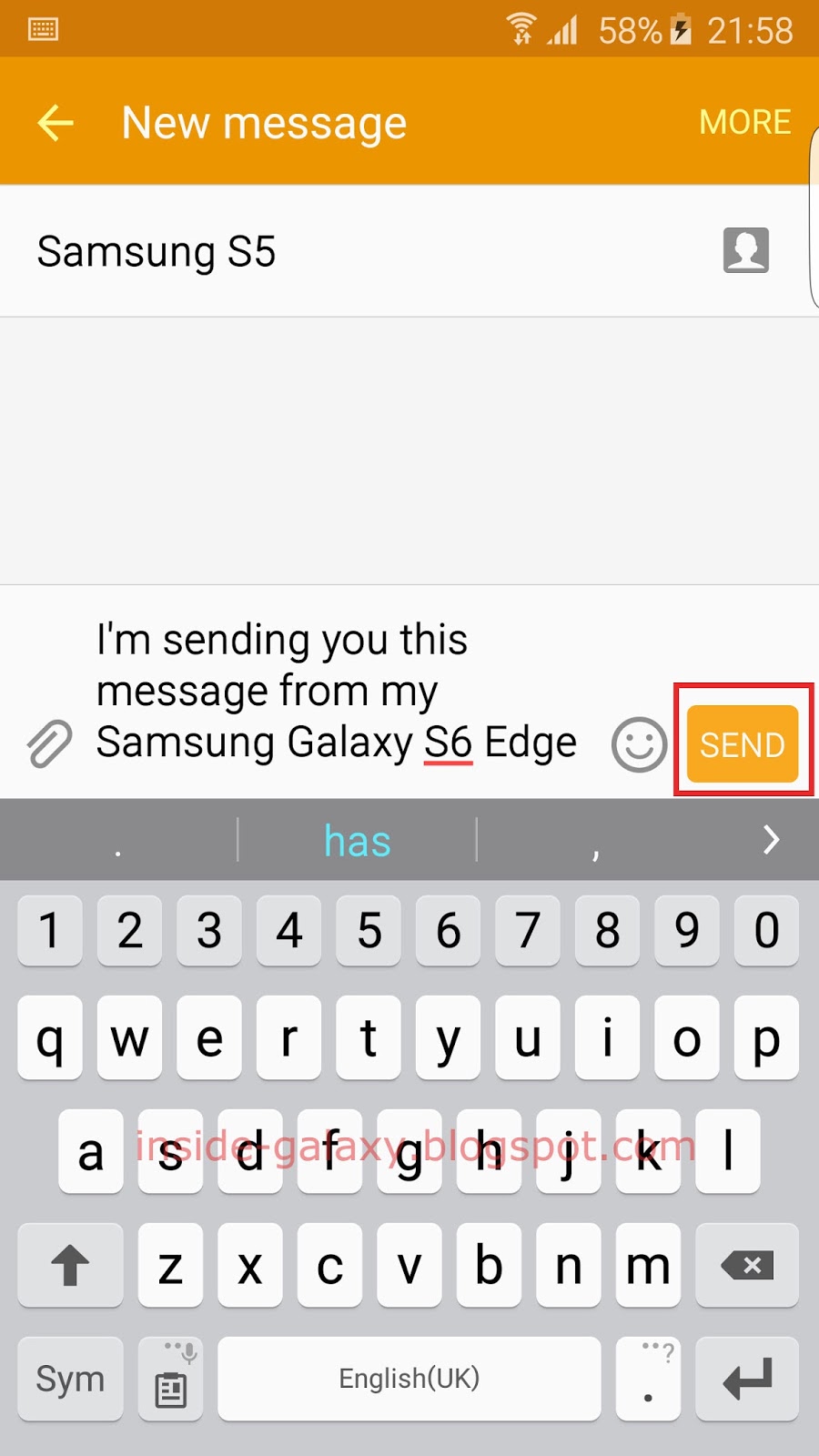 Inside Galaxy: Samsung Galaxy S6 Edge: How to Create a New Text Message ...