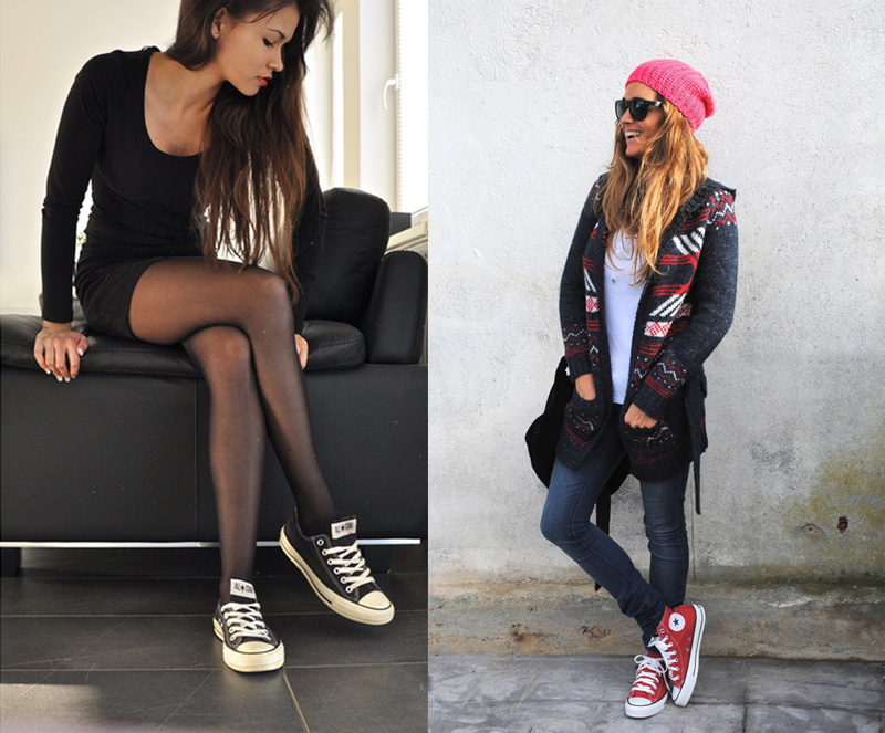 outfit converse nere alte