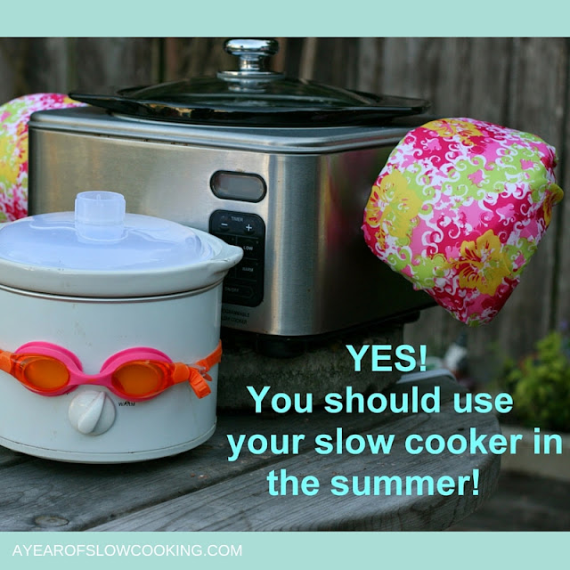 Slow cookers take up very little electricity to run when compared to your stove or oven, and they do not heat your kitchen up the way those other appliances do. You're not going to notice that your AC is struggling to keep the kitchen cool, and you're not going to be standing over a hot stove, trying not to drip into your pasta sauce.