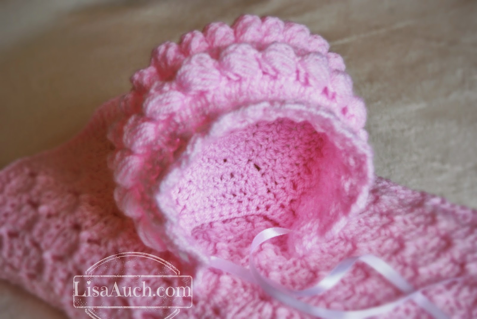 Baby Bonnet free crochet patterns Pink crochet baby bonnet pattern