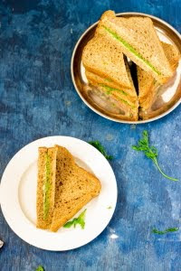 How to make chutney sandwich recipe, coriander chutney recipe, vegan sandwich, easy sandwich recipe