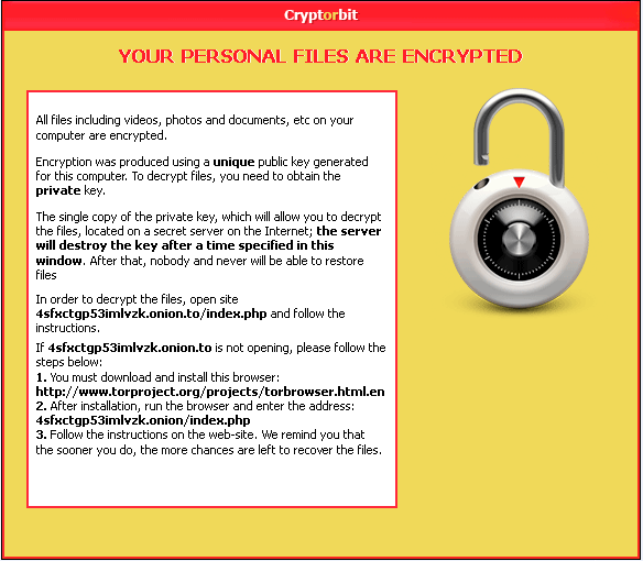 CryptorBit Ransomware that scam for Ransom money with fake Decryption Keys