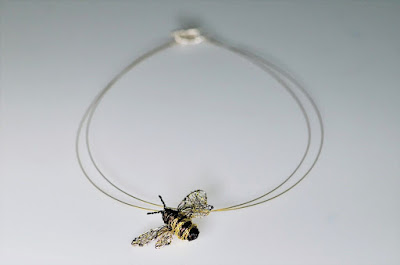 Insect necklace, modern necklace, handmade art jewelry