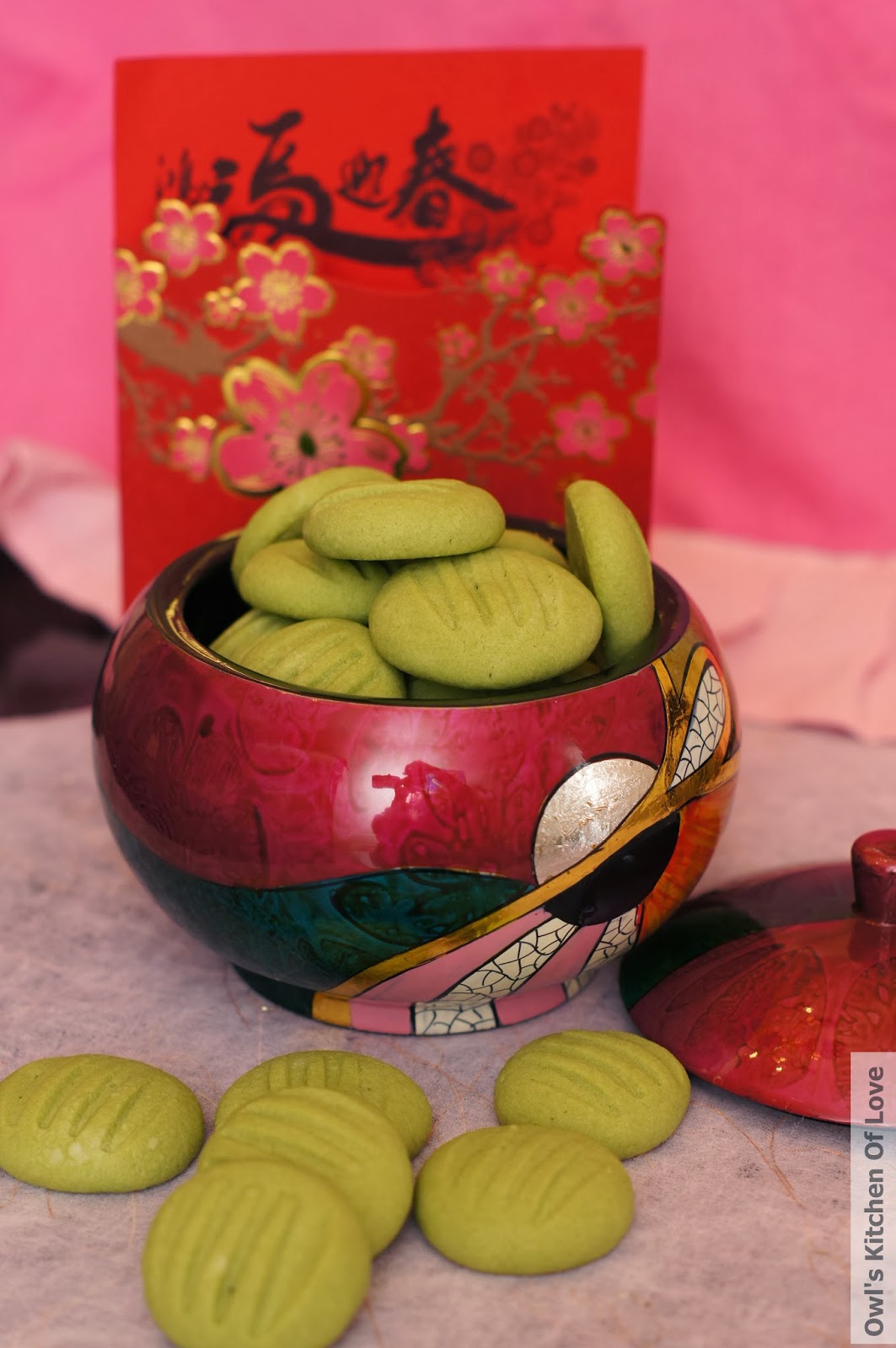 ஜ۩۞۩ஜ Vanessa の 温馨厨房 ஜ۩۞۩ஜ Green Tea German Cookies 綠茶德国酥饼
