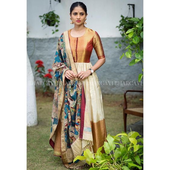 Long Dresses made out of old and Damaged Sarees LongDresses