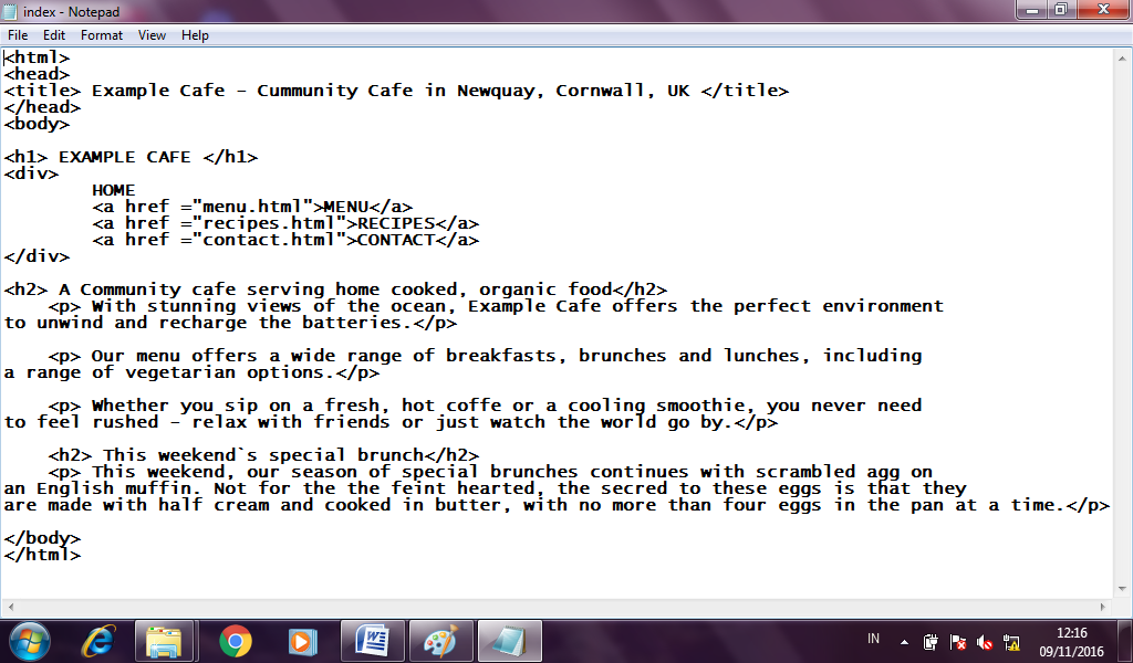 Recipes html