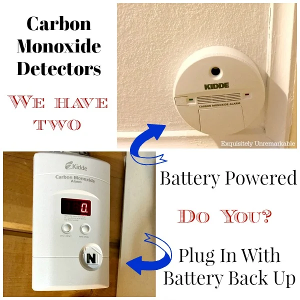 Carbon Monoxide Detectors  Battery Powered and Plug In Why we have two