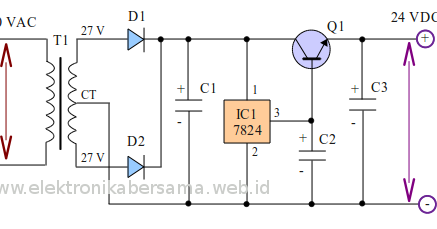 Rangkaian Power Supply 24 Vdc 3 Ampere Elektronika Bersama