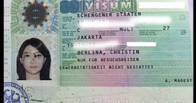 contoh visa schengen jerman yang sudah tertempel dipaspor