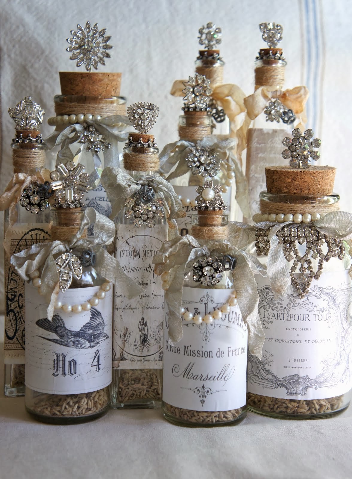 Vintage Adorned Decorative Bottles