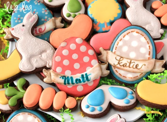 Brightly colored Easter cookies - decorated sugar cookies