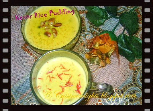 Saffron Rice Pudding (Kesar Rice Kheer) - Cuisine delights