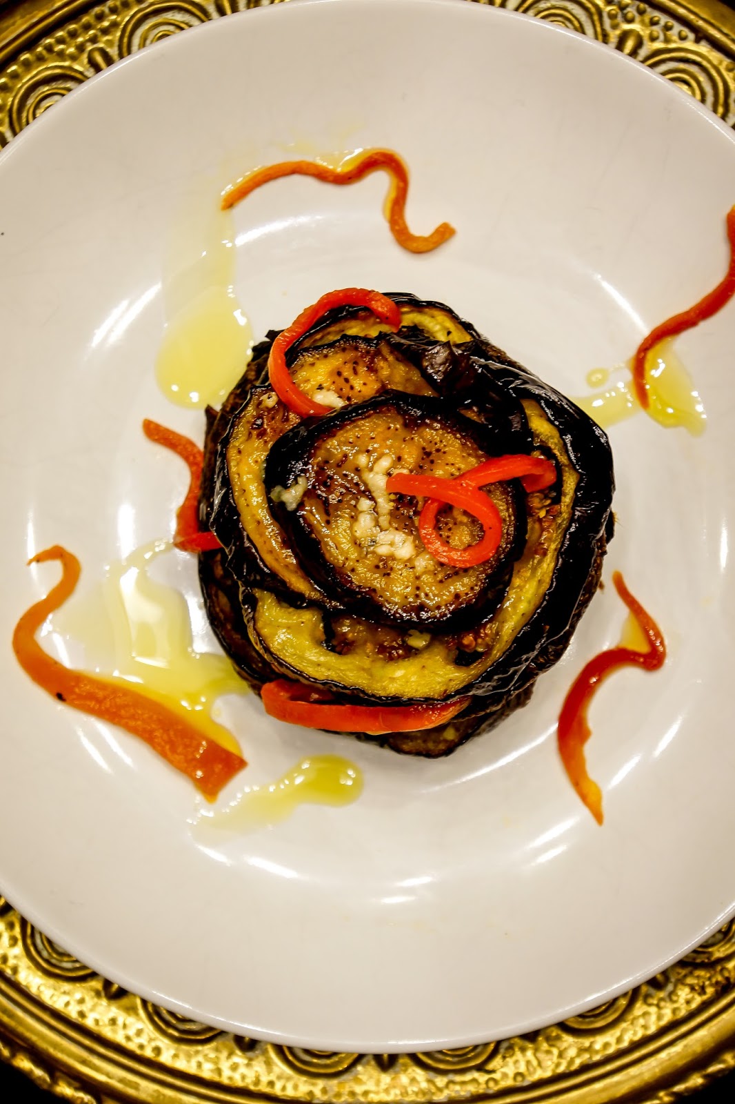 Easy roasted eggplant and portobello Napoleon