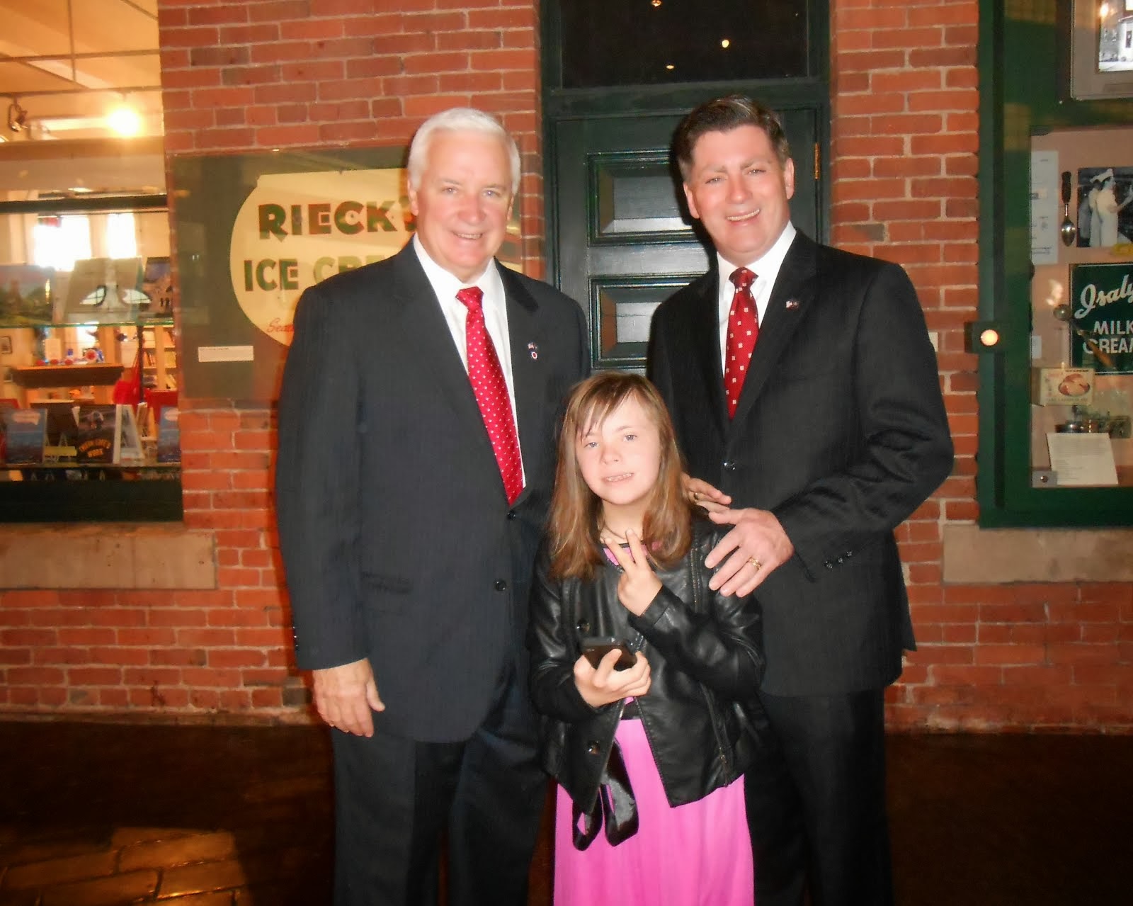 Chloe meets with PA Gov. Corbett and Lt. Gov. Cawley at Pittsburgh Event