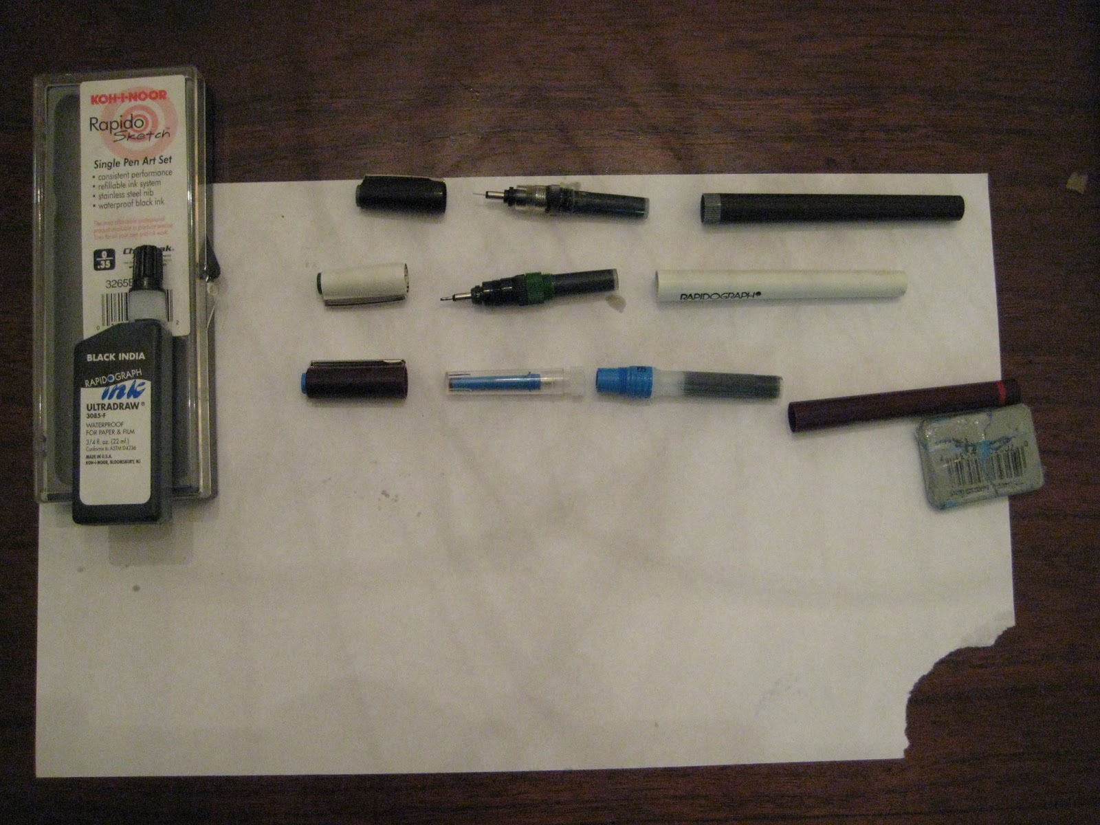 Comparing Rapidograph Pens