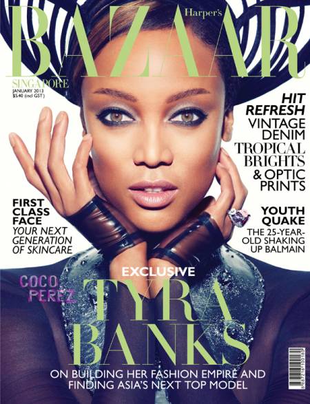 Tyra Banks Covers 'Harper's Bazaar Singapore' January 2013 Issue ...