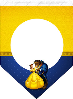 Fiesta de La Bella y la Bestia: Imprimibles Gratis para Fiestas. Banderines de Fiesta de La Bella y la Bestia para imprimir gratis.