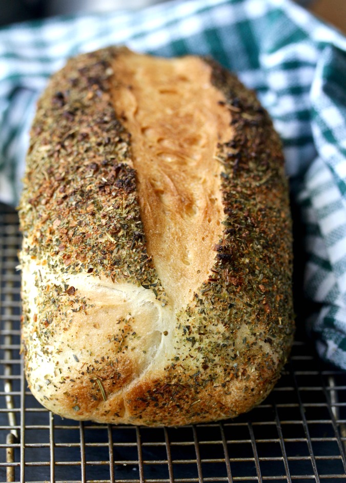 Easy Homemade Herb Crusted Italian Bread